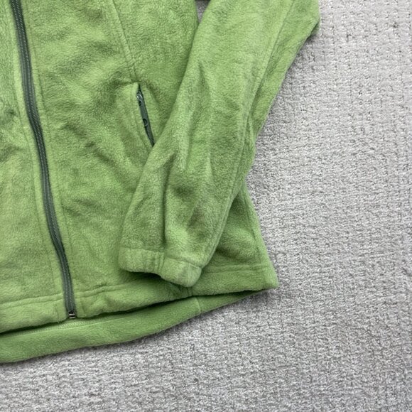 Columbia Women's Sz Small Lime Green Polar Fleece Jacket Full Zip Pockets Hike - Picture 5 of 16